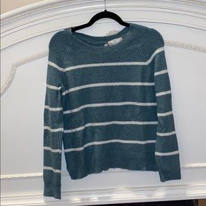 Pink rose striped sweater